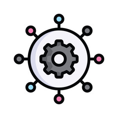 Gears and connections symbolizing automated processes