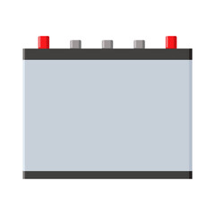 Vector illustration of a motorcycle battery. Isolated on a white background. Accumulator, a part of the motorcycle engine