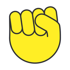 Raised fist emoji, hands clenched in a gesture of power and strength. Isolated on a white background. Vector illustration