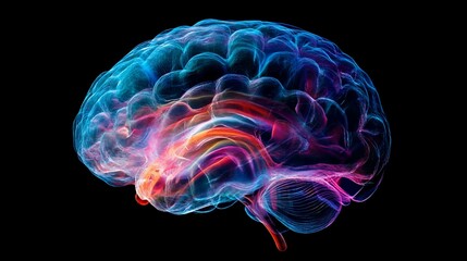 Abstract colorful brain image.