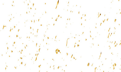 Luxury golden confetti glitter and zigzag ribbon falling down on transparent background. Holyday, festive and celebration background. Vector illustration.