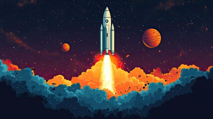 Obraz premium Rocket, Generative AI