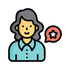Person with a star, representing performance assessment