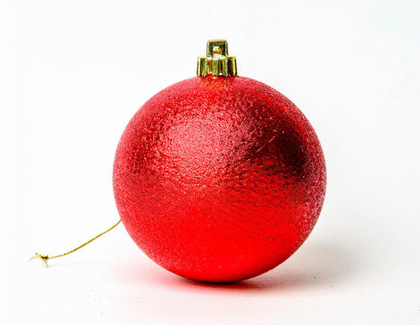red christmas ball isolated on white
