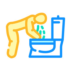 nausea vomiting disease symptom color icon vector. nausea vomiting disease symptom sign. isolated symbol illustration