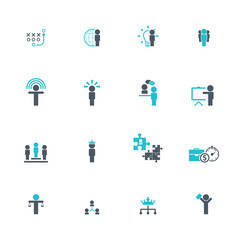 Universal business management and human resources icon set. Universal icons for web and mobile. Vector.
