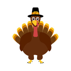 Turkey funny thanksgiving on white background 