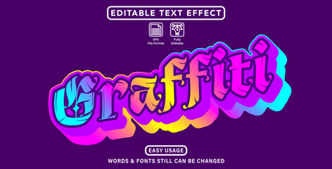 Editable graphic text effect graffiti style