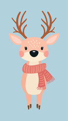 Christmas reindeer cartoon illustration wallpaper