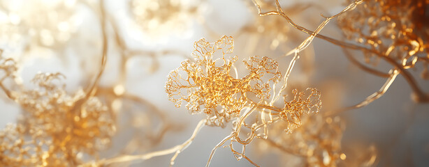 Naklejka premium Detailed View of Neuron Network Under Microscope