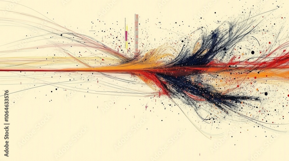 Poster vibrant abstract lines and colorful swirls