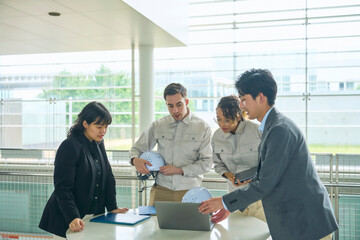 meeting, business, discussion, engineer, multinational, construction, factory, global, technician, conversation, design, international, conference, businessman, project, diversity, inclusion, multirac