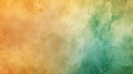 Abstract Watercolor Background with Orange and Green Colors