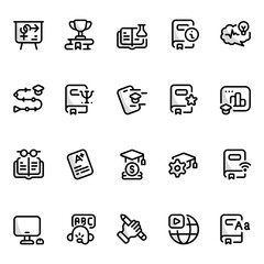 Education with shady style icons