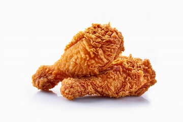Crispy fried chicken isolated on white background 