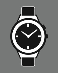 Minimalist Watch Silhouette Vector – Icon for Time, Clock, and Watch Design Projects. Best hand watch Silhouette Vector illustration.