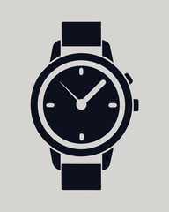 Minimalist Watch Silhouette Vector – Icon for Time, Clock, and Watch Design Projects. Best hand watch Silhouette Vector illustration.