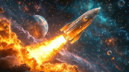 Fototapeta premium Rocket, Generative AI