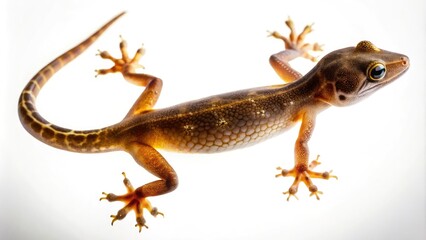 Naklejka premium Stunning Silhouette of a Gecko Isolated on Transparent Background, Perfect for Nature and Wildlife Themes, Showcasing Unique Reptilian Features and Textures in High Contrast