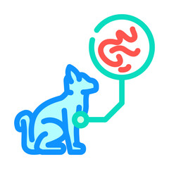 cat parasite worm color icon vector. cat parasite worm sign. isolated symbol illustration