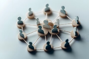 Obraz premium Silhouettes of People Connecting in Minimalist Design
