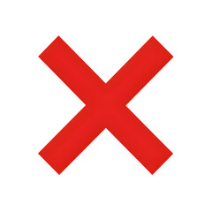 Obraz premium Bold Red Cross Icon for Caution and Safety in Modern Graphic Design