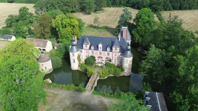 Drone video Dornes castle france europe