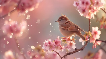 A Bird Amongst Cherry Blossoms