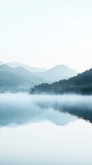 Misty Tranquil Lake at Dawn