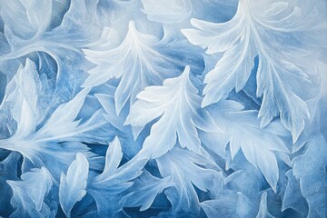 Fototapeta premium Frozen Leaf Patterns in Winter's Embrace - Nature's Art on Ice