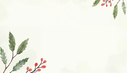 Botanical watercolor leaf branches background hand painted watercolor foliage design for poster, wallpaper, banner, card