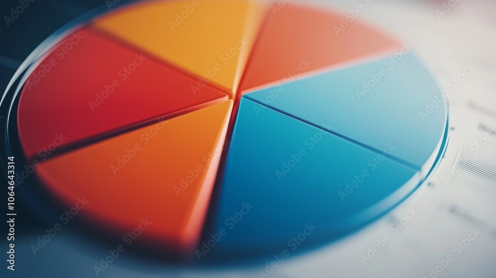 Poster colorful pie chart segment on business background