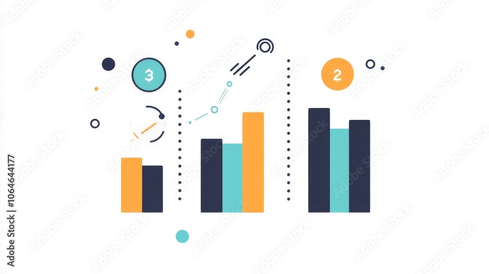 Poster Colorful Bar Graph with Abstract Elements