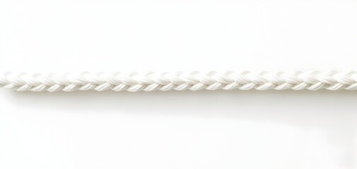 Straight Monochrome Rope Isolated on Clean White Background