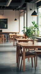 Fototapeta premium Modern Sleek Coworking Space with Private Offices