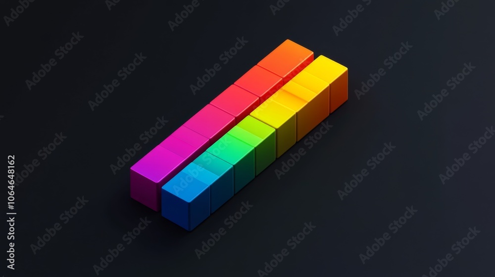 Aufkleber colorful blocks arranged in a rainbow pattern
