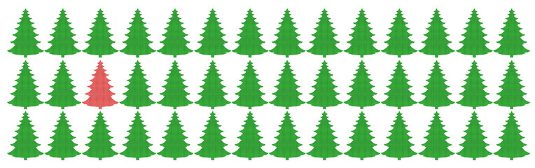 Grün KKarierter Stoff mit Tannenbaum