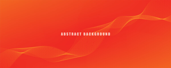 Abstract orange gradient vector background with waves.