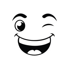 Cartoon Facial Expressions vector illustration - Cartoon Emoji Face Clipart isolated 