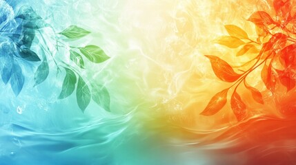 Nature-inspired background showing fire, water, earth, and air in abstract gradient blending
