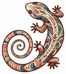 Fototapeta premium TRIBAL TATOO トライバル タトゥ 刺青 トカゲ