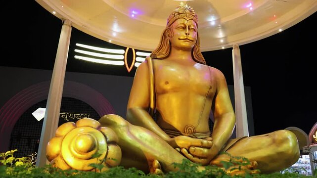 hindu god lord hanumana isolated statue with bright background