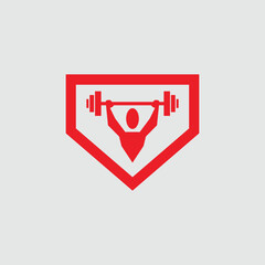 fitness or gym logo. fitness exercise