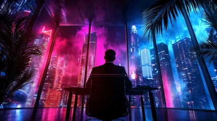 Empowering Leadership: Confident Business Leader Leading Team Meeting in Modern Office