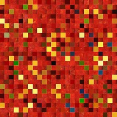 Multicolored abstract Geometrical Background. Pattern with textured squares shapes. Tile art.