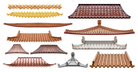 Collection set chinese style roof © Ratchapon