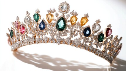 Studio-shot image of a classic, jewelled crown against white, highlighting craftsmanship and regal style