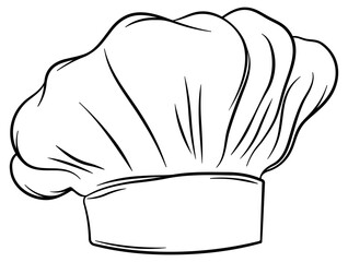 chef hat in black outline without background