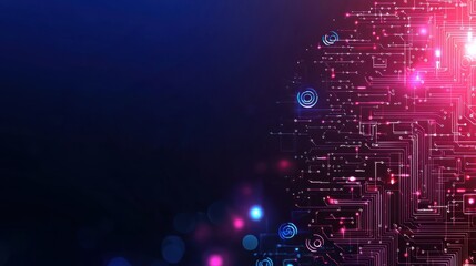 Obraz premium A sleek abstract technology background showcasing binary code and circuit patterns on a dark surface, emphasizing themes of data and innovation, suitable for corporate branding and digital projects. 