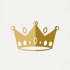 Gold crown icon on a white isolated background.